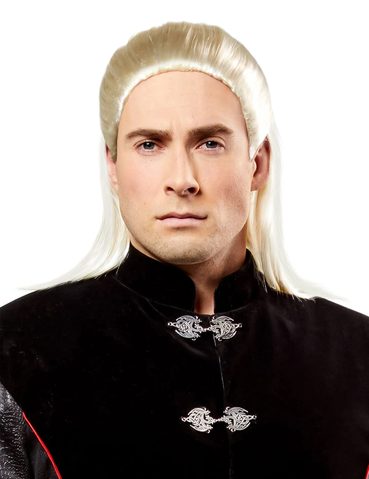 Perruque luxe Daemon Targaryen House of the dragon pour homme blonde platine