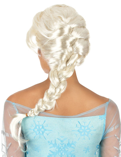 Vue de dos de la perruque blonde avec tresse pour femme