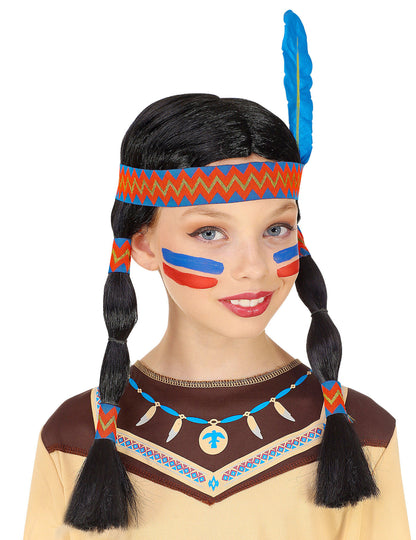 Peruca indiană cu bandă și stilou