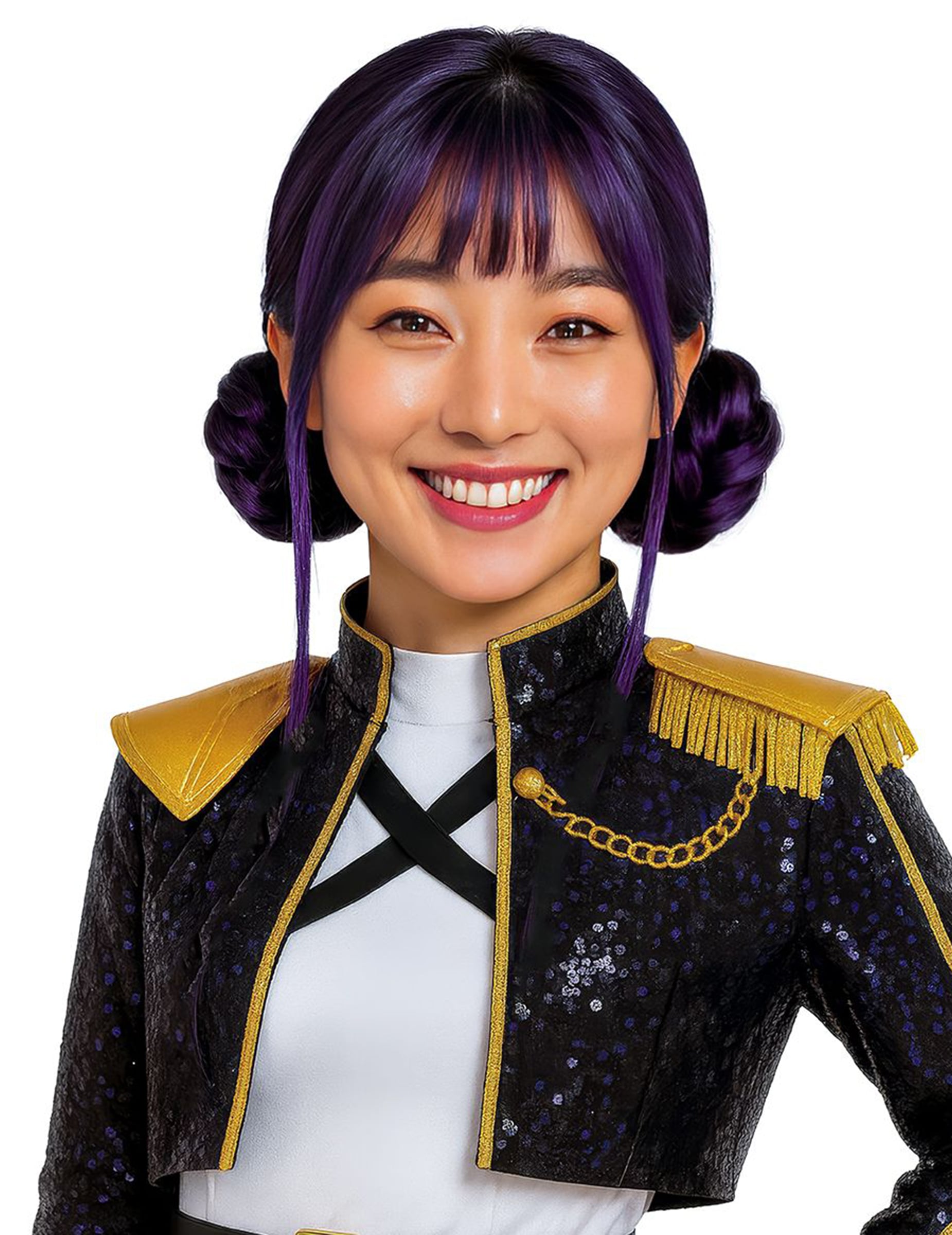 Perruque Kpop à chignons pour adulte violette
