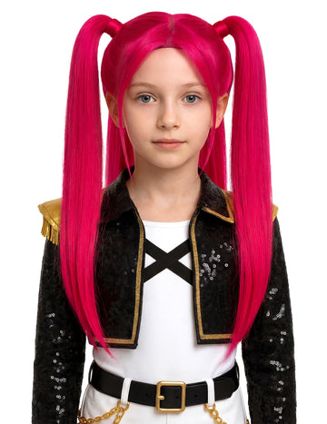 Perrucă Kpop cu codițe roz pentru copii 