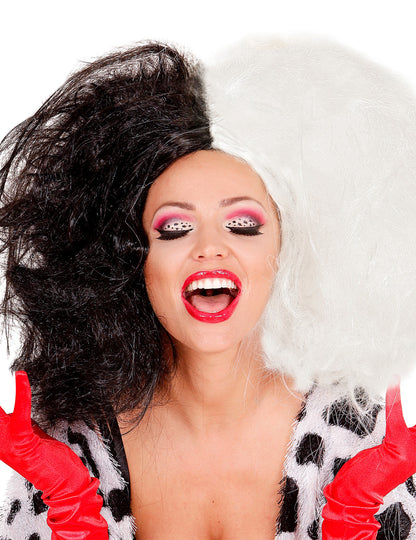 Peruca alb -negru alb -negru