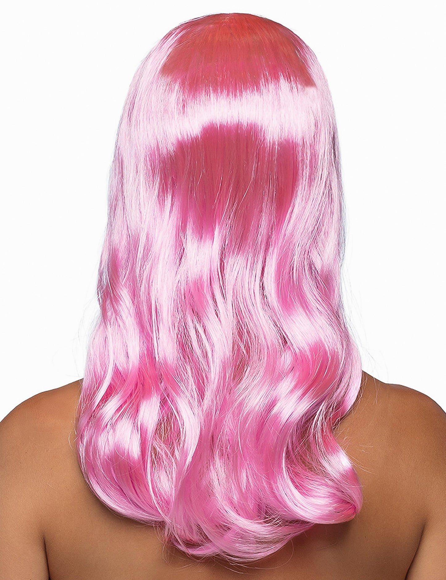 Femeie lungă cu perucă roz pal