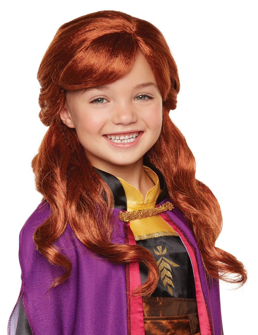 Perruque luxe Anna La Reine des neiges 2 pour fille rousse