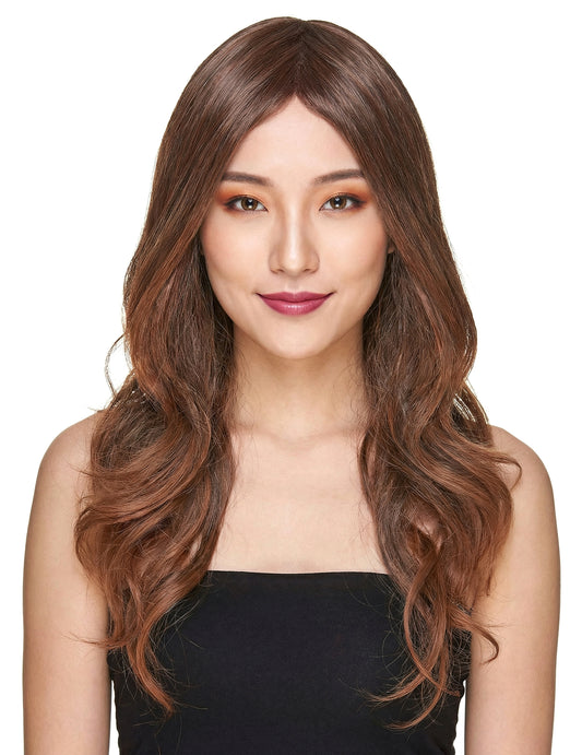 Vue de face de la perruque luxe longue pour femme