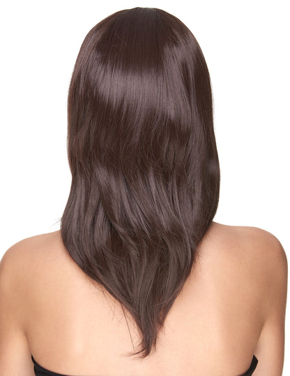 Femeie Mid -Long Châtain Luxury Ligury - 170G