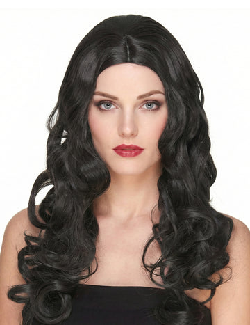 Perruque luxe longue bouclée pour femme noire