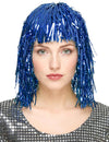 Peruca de metal albastru adult