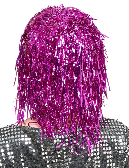 Peruca metalică pentru adulți fuchsia