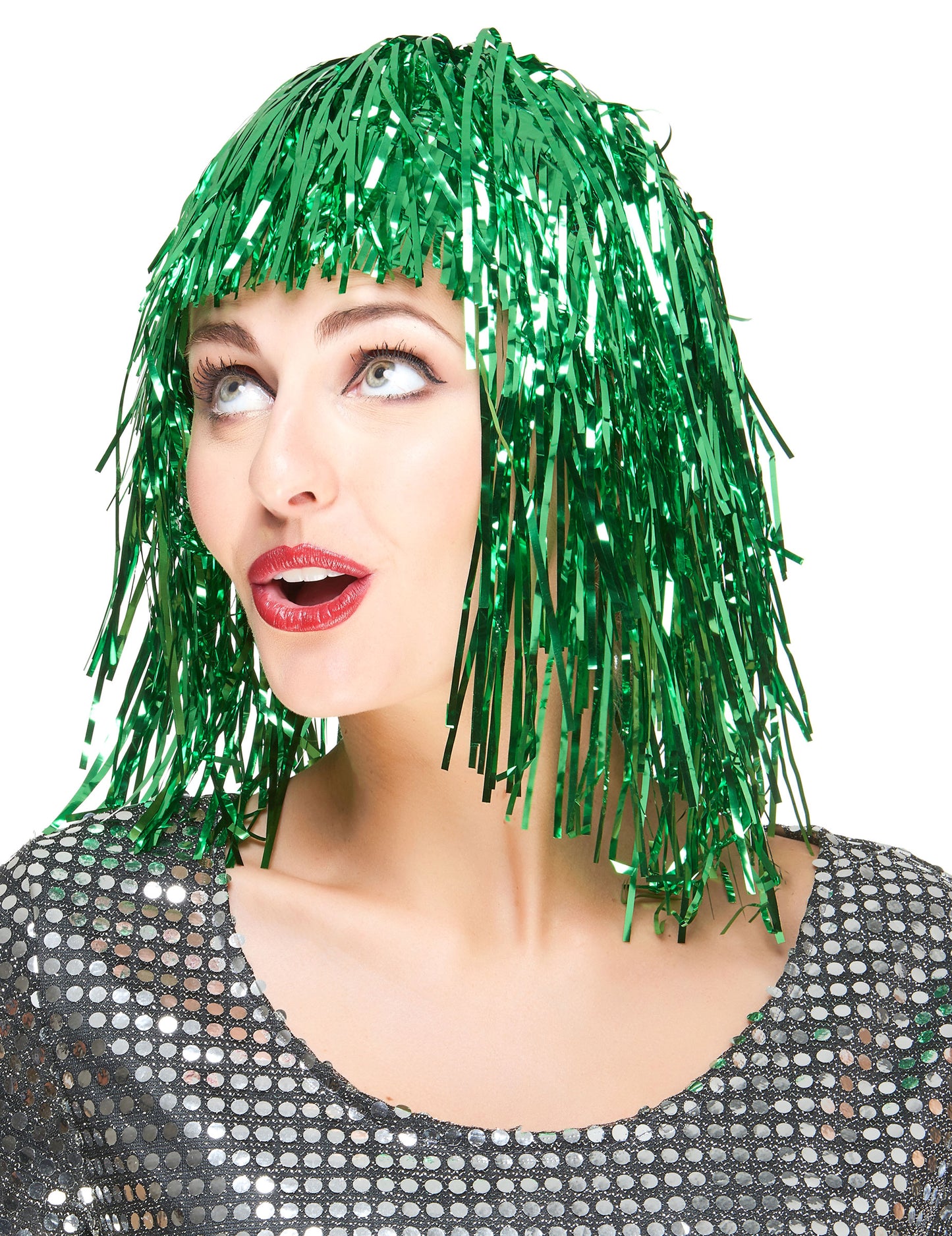 Peruca de metal verde pentru femei