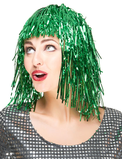 Peruca de metal verde pentru femei