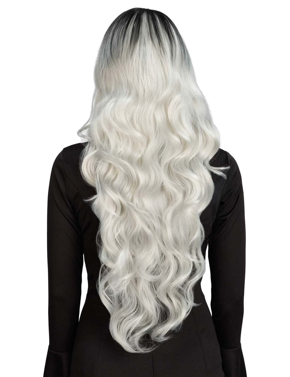Perucă ombré alb-negru de lux pentru femei