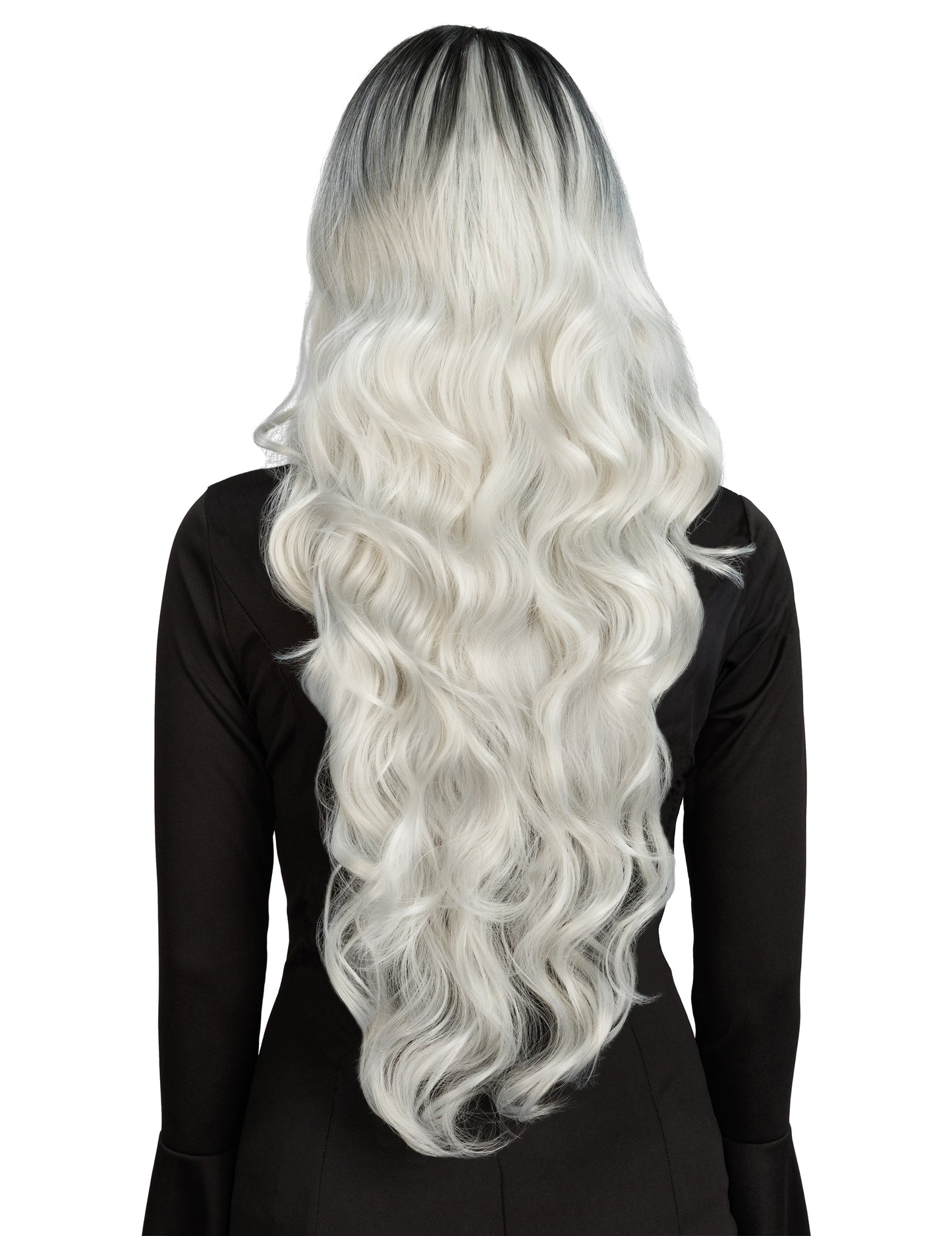Perucă ombré alb-negru de lux pentru femei