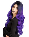 Perucă ombré violet și negru de lux pentru femei
