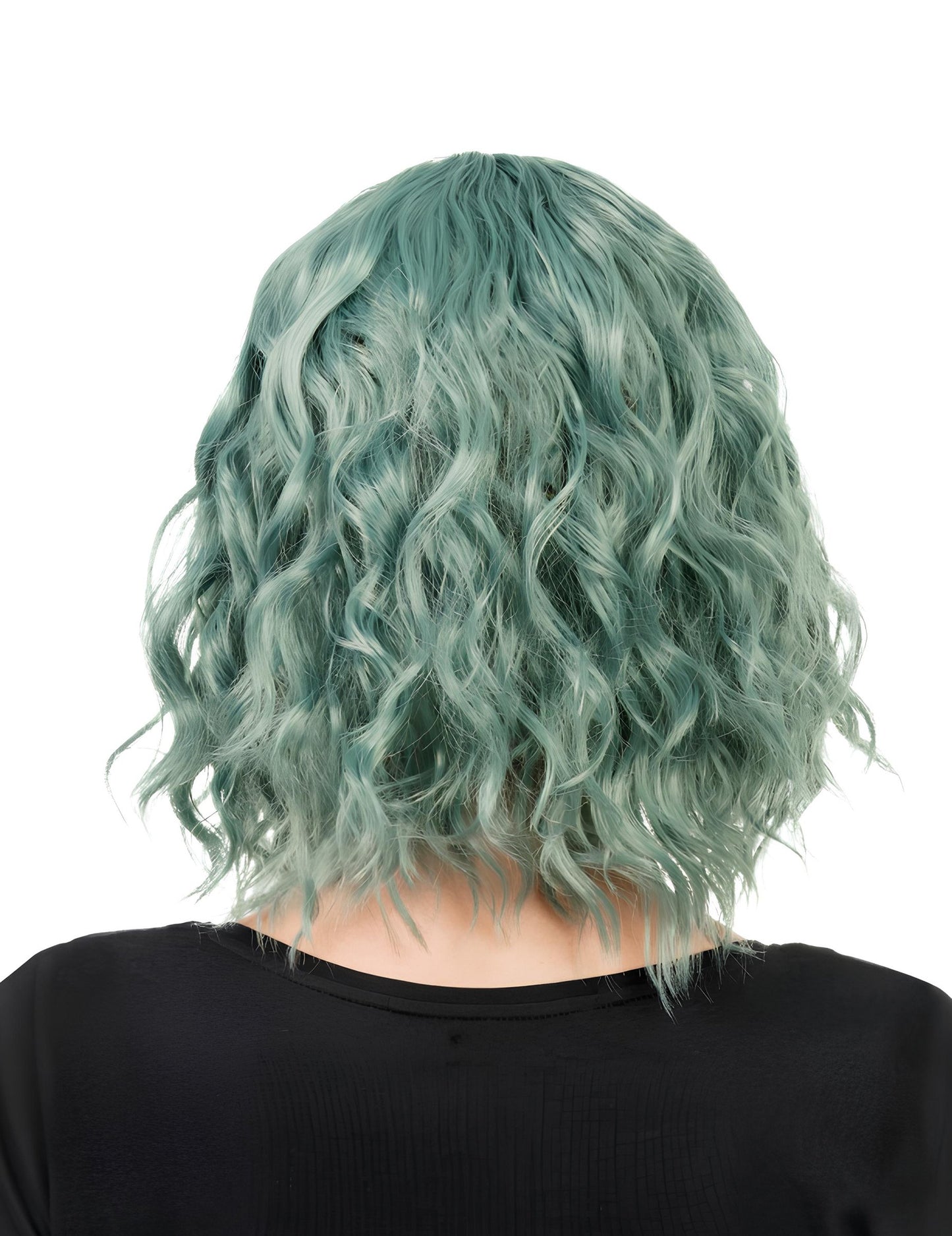 Perucă ondulată verde pentru femei 