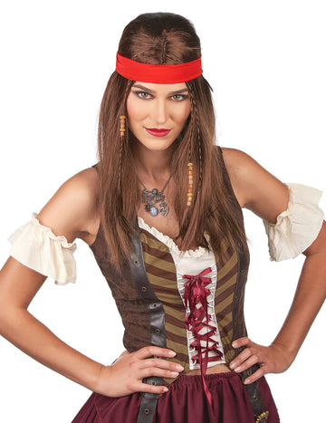 Pirate sau perucă hippie cu bandana adultă