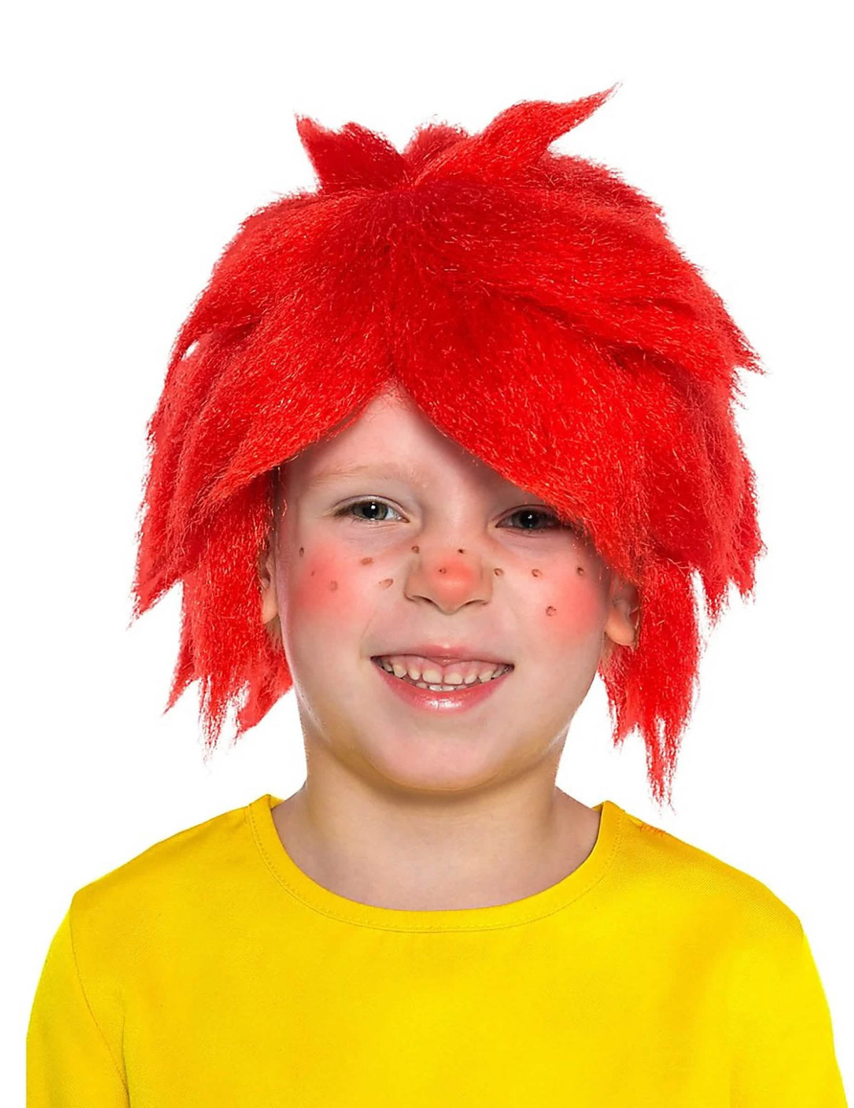 Perucă Pumuckl pentru copil roșu ciufulit