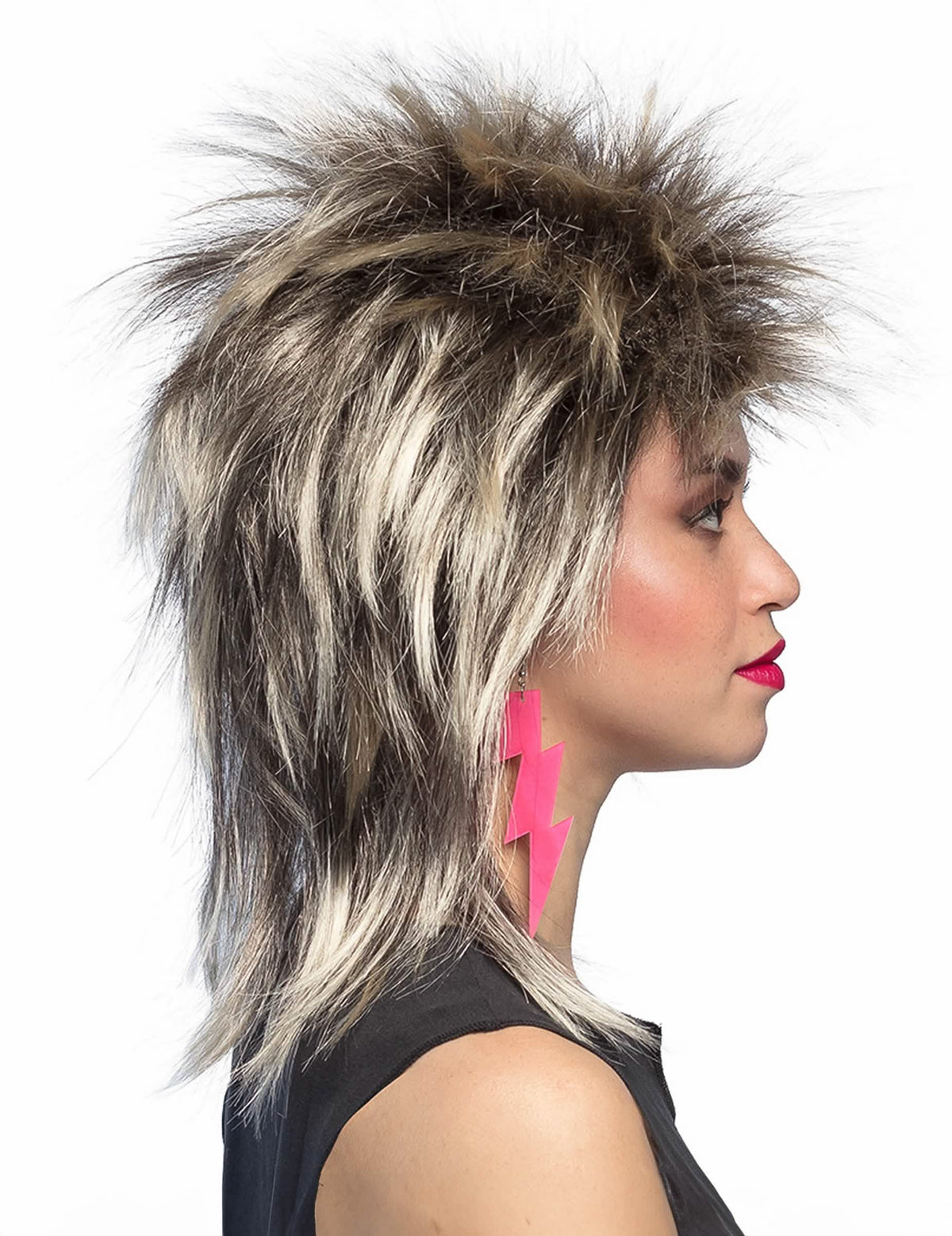 Vedere laterală a perucii punk adult femeie