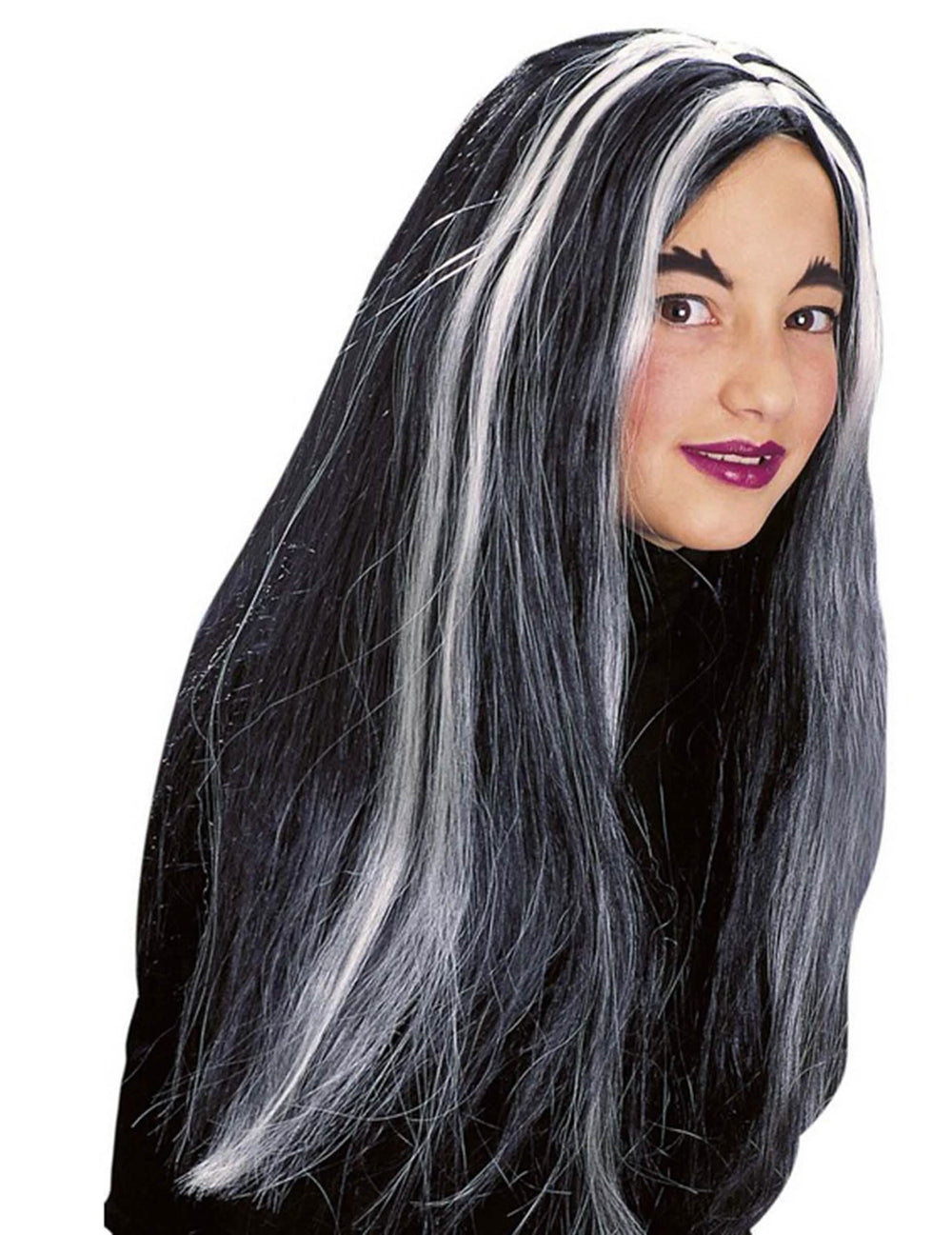 Vedere din profil a perucii de vrăjitoare halloween