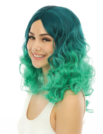 Peruca de culoare verde de lux și vopsea pentru adulți
