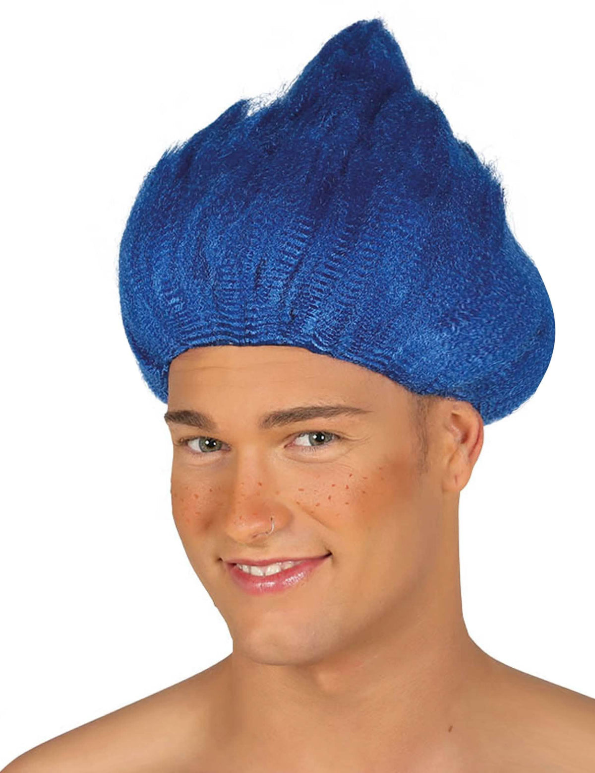 Vedere din față a perucii troll albastre