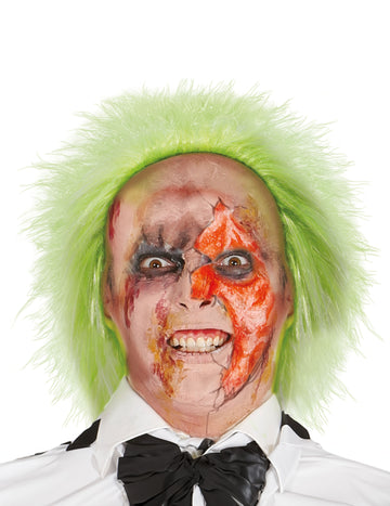 Perucă verde fantomă nebună pentru adulți