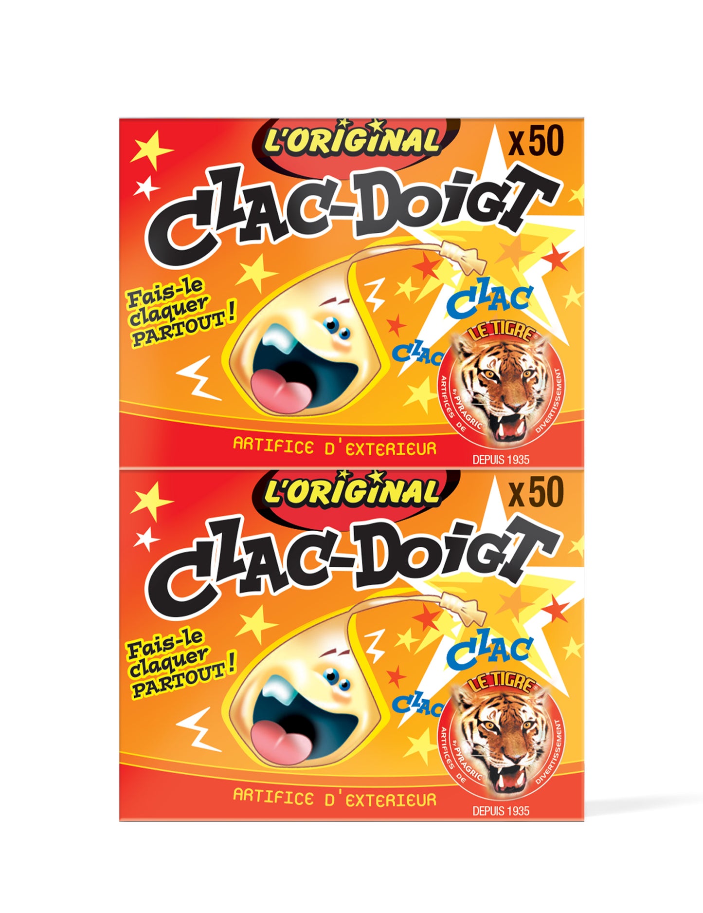 Pétard Clac Doigt Le Tigre sachet de 2 boîtes