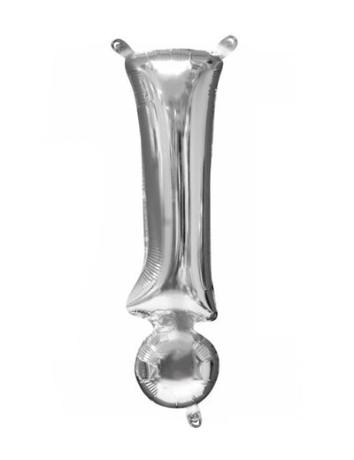 Ballon aluminium symbole point d'exclamation argent