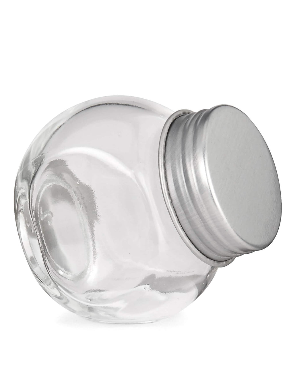 Petit bocal en verre avec couvercle en acier transparent
