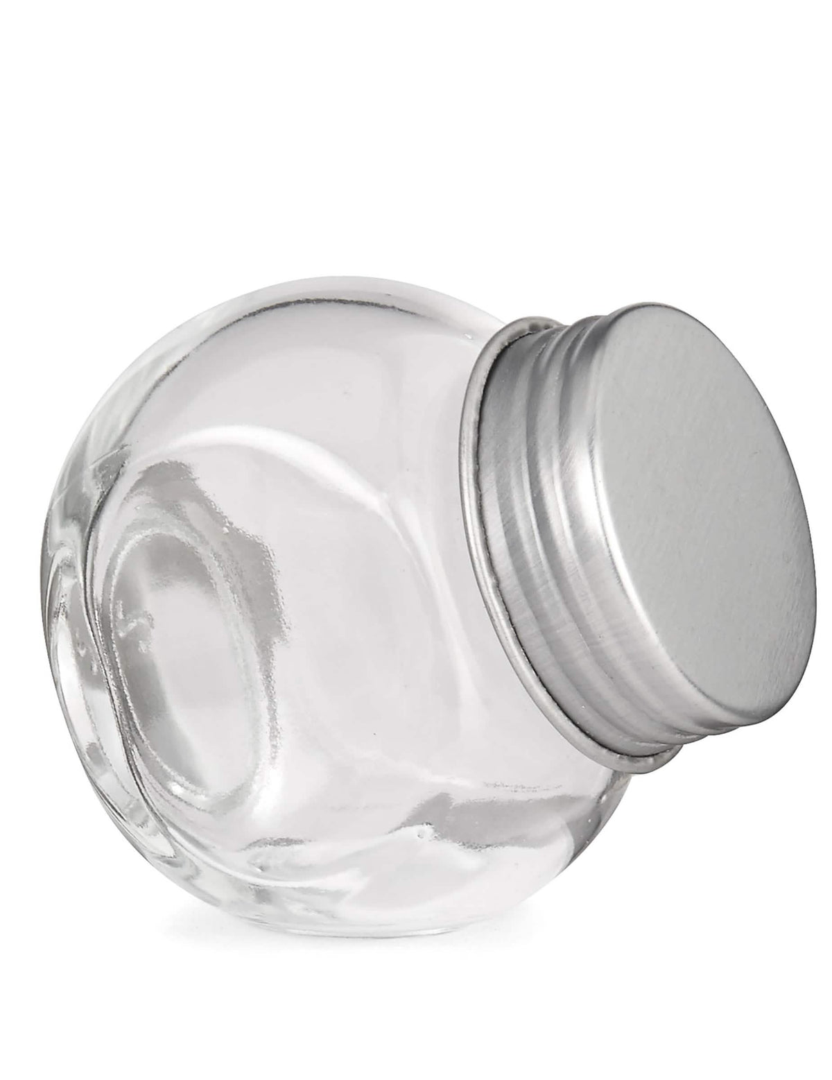 Petit bocal en verre avec couvercle en acier transparent