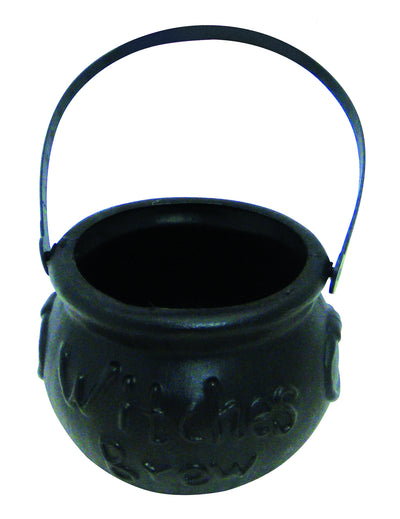 Petit chaudron Halloween pour enfant noir avec inscription Witches Brew