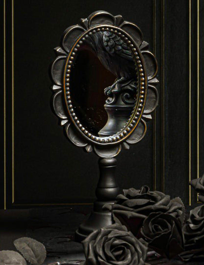 Petit miroir à poser en résine noir 12,3 x 7,3 x 25,5 cm