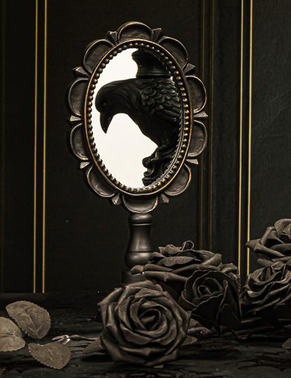 Petit miroir à poser en résine noir 12,3 x 7,3 x 25,5 cm