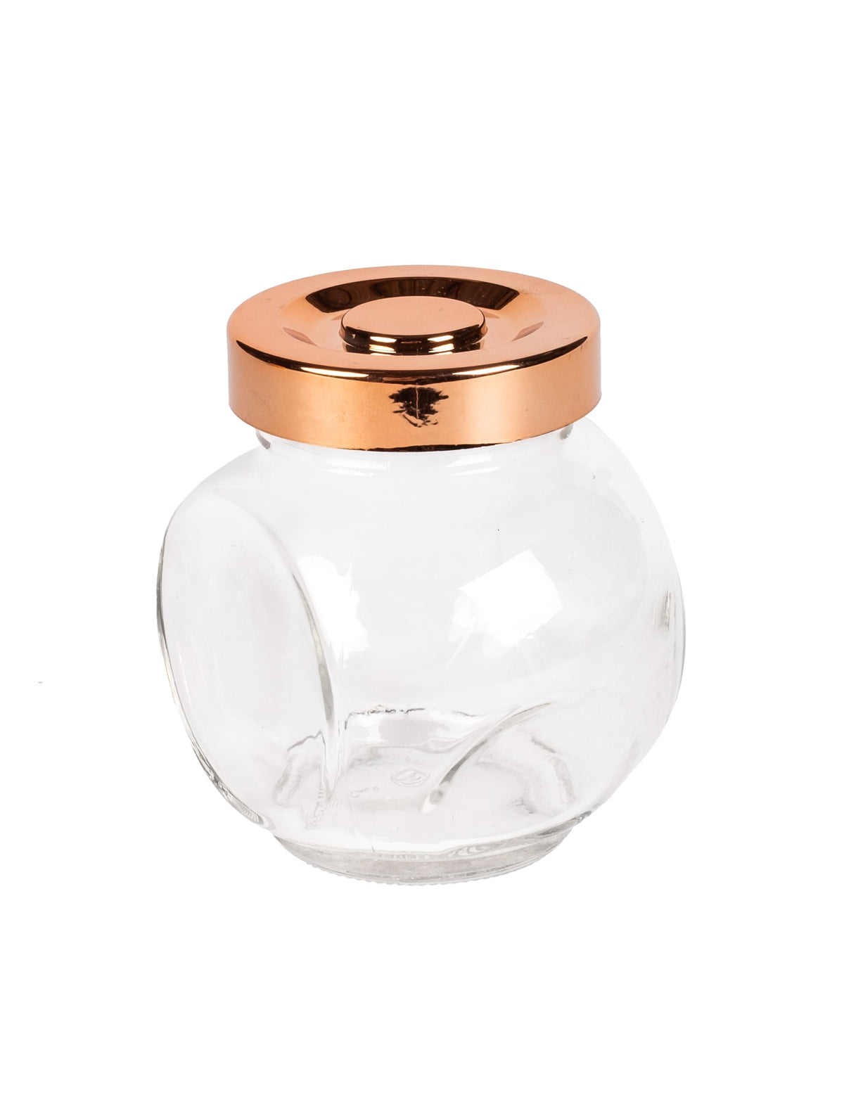 Vue de profil du petit pot en verre contenant à dragées pour fête
