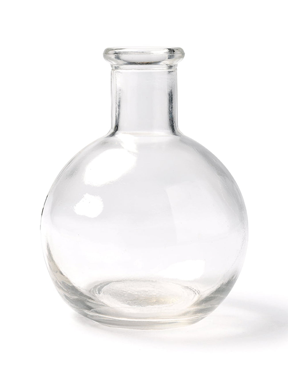 Vase boule en verre épais transparent