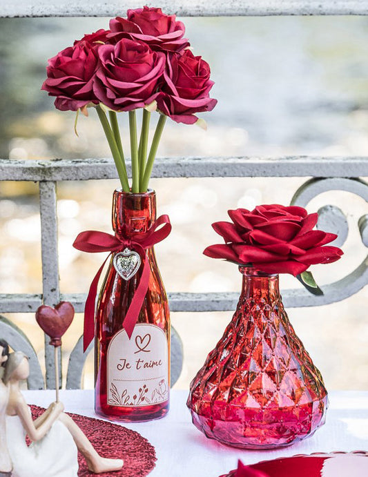Mise en situation du vase vintage pour décoration de table