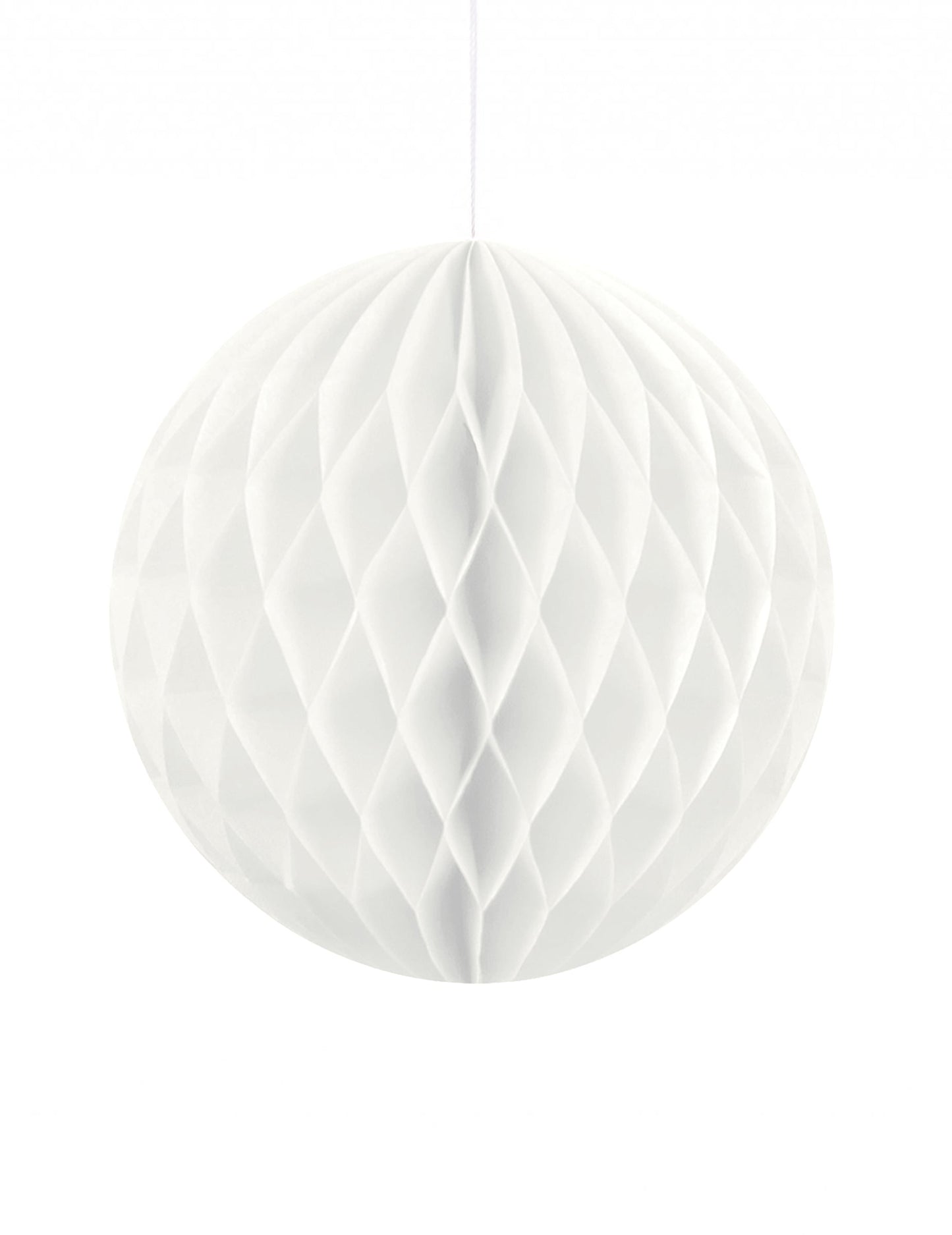 Boule en papier alvéolé pour déco de fête blanc
