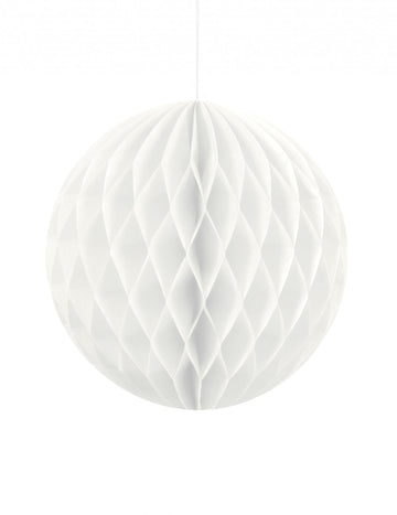Mingea mică din hârtie fagure albă 12 cm pentru decor de petrecere 