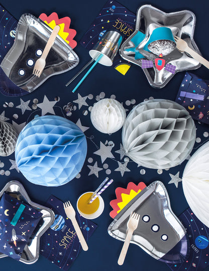 Mingea mică din hârtie fagure albă 12 cm pentru decor de petrecere 