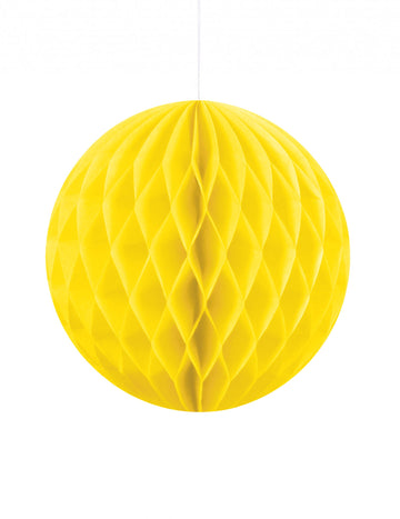 Mingea mică din hârtie fagure galbenă 10 cm de agățat 