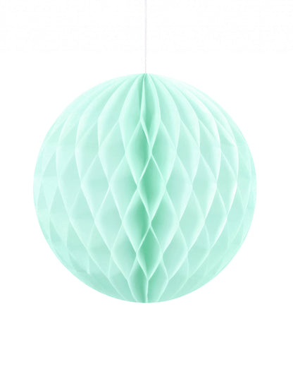 Boule en papier alvéolé à suspendre pour fête menthe