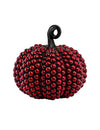 Petite citrouille décorative en résine avec perles rouge sang 19 cm