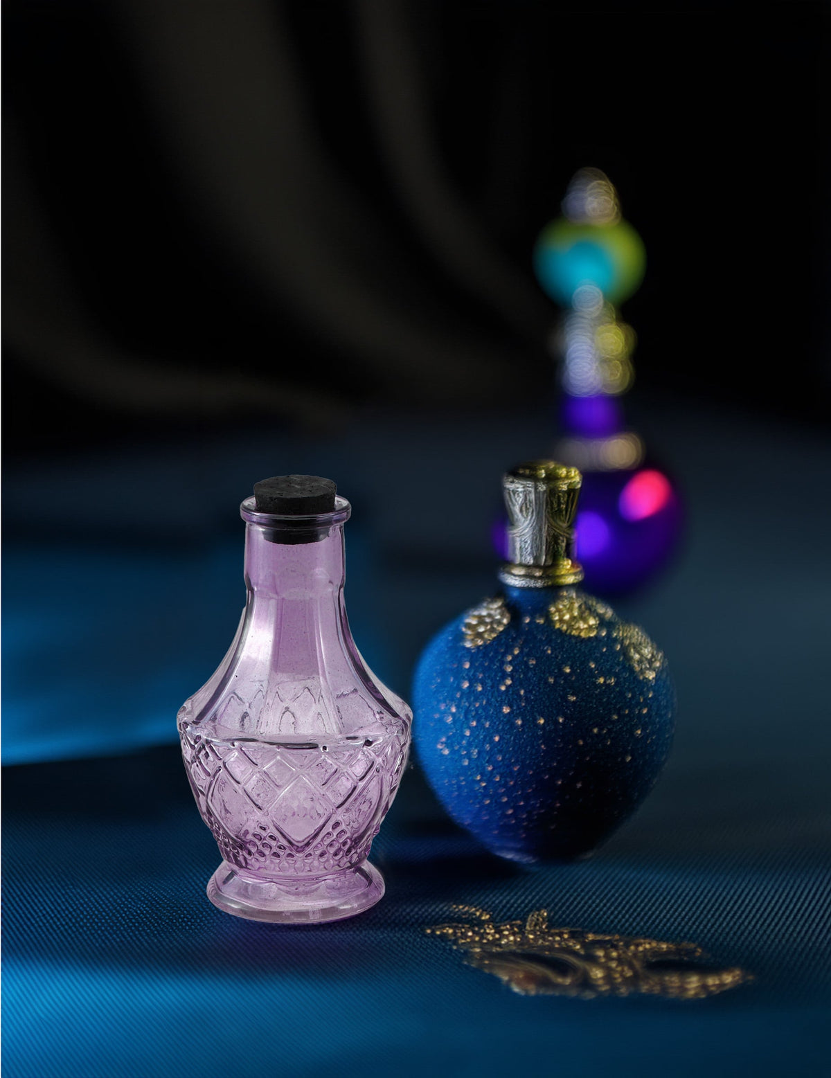Flacon de sticlă violet 11,5 cm