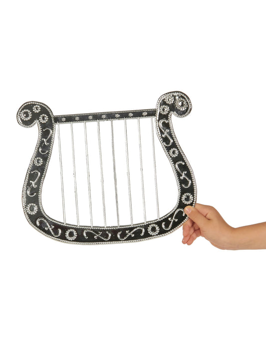 Vue de face tenue à la main de la petite harpe pour déguisement
