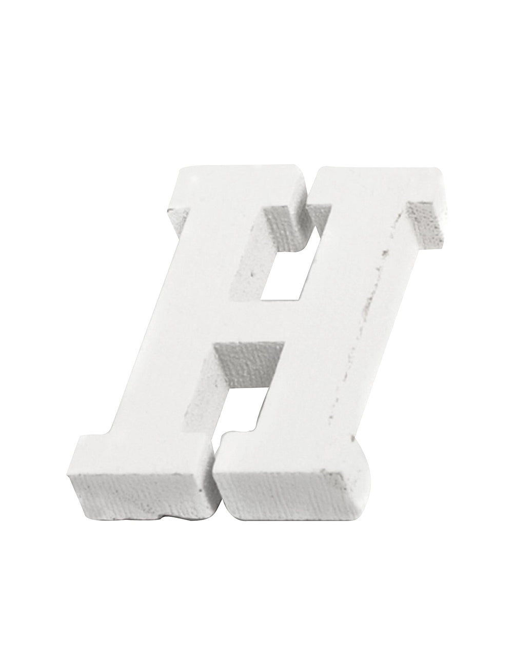 Petite lettre h en bois pour décoration blanc
