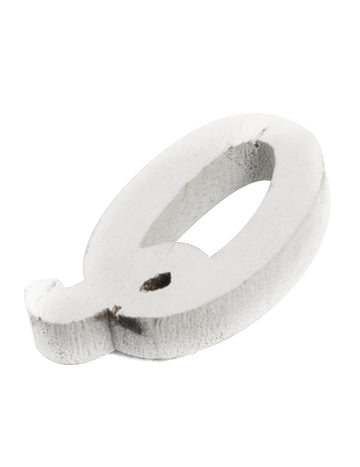 Litera mică albă din lemn Q 5 cm pentru decorare