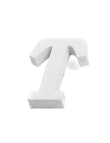 Litera mică albă din lemn T 5 cm pentru decorare