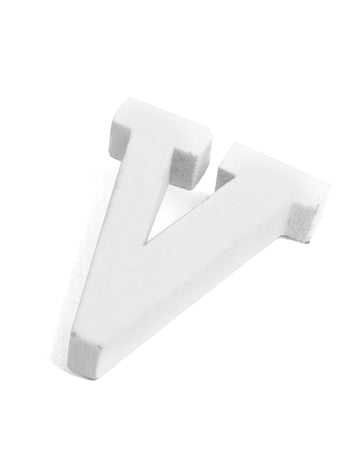 Litera mică albă din lemn V 5 cm decorativ
