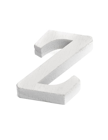 Litera mică albă din lemn Z 5 cm pentru nuntă
