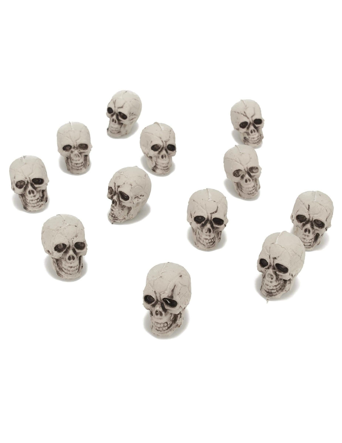12 cranii mici pentru decorațiuni din plastic alb-cenușiu